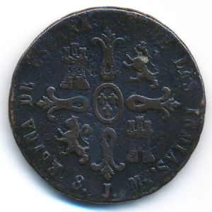 Spain, 8 мараведи, 1835