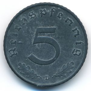 Nazi Germany, 5 reichspfennig, 1947