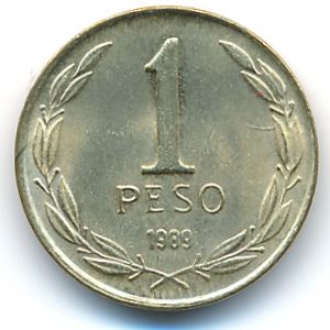 Chile, 1 peso, 1989