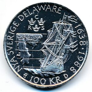 Швеция, 100 крон (1988 г.)