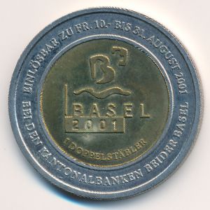 Switzerland., 10 франков, 2001