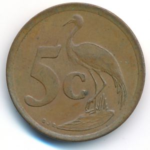 South Africa, 5 cents, 1996