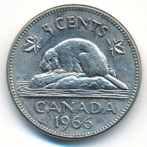 Canada, 5 cents, 1966