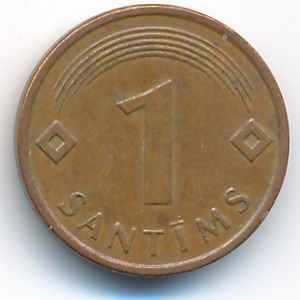 Latvia, 1 santims, 1997
