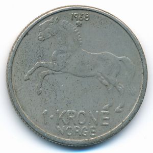 Норвегия, 1 крона (1968 г.)