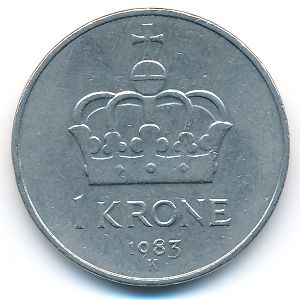 Норвегия, 1 крона (1983 г.)