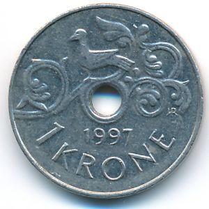 Норвегия, 1 крона (1997 г.)