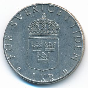 Sweden, 1 krona, 1977
