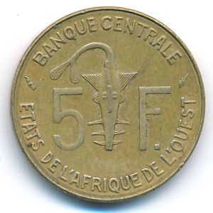Западная Африка, 5 франков (1977 г.)