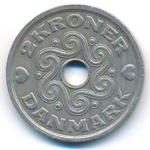 Дания, 2 кроны (1992 г.)