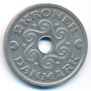 Дания, 2 кроны (1992 г.)