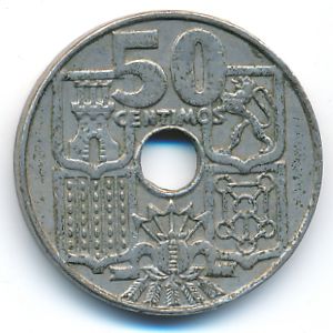 Spain, 50 centimos, 1963