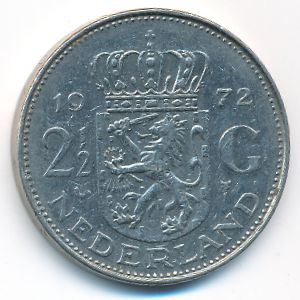 Нидерланды, 2 1/2 гульдена (1972 г.)