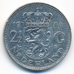 Нидерланды, 2 1/2 гульдена (1980 г.)