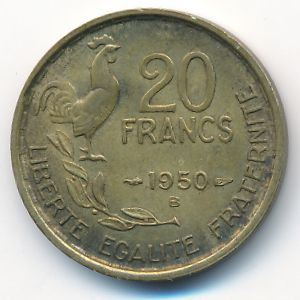France, 20 francs, 1950