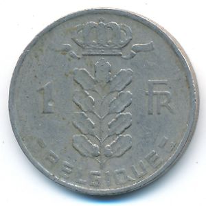 Belgium, 1 franc, 1961