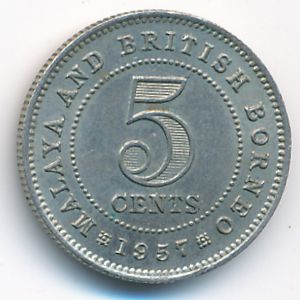 Малайя и Британское Борнео, 5 центов (1957 г.)