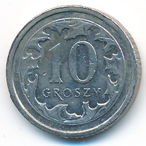 Польша, 10 грошей (2014 г.)