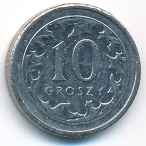 Польша, 10 грошей (2015 г.)