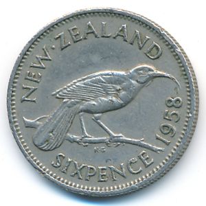 Новая Зеландия, 6 пенсов (1958 г.)