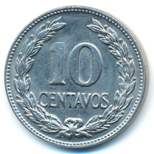 El Salvador, 10 centavos, 1921–1972