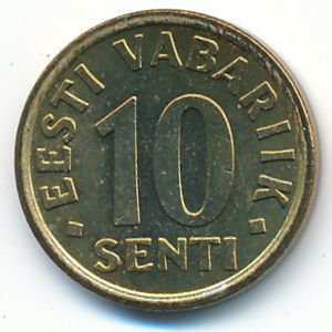 Эстония, 10 сентов (2008 г.)