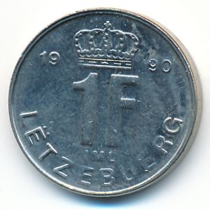 Luxemburg, 1 franc, 1990