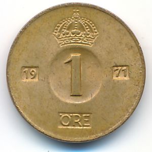 Sweden, 1 ore, 1971