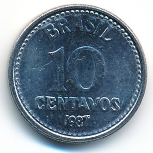 Бразилия, 10 сентаво (1987 г.)