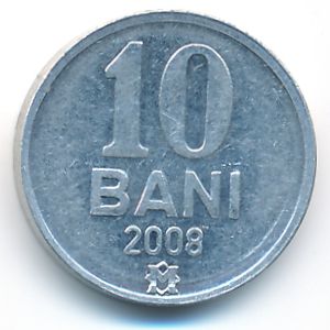 Moldova, 10 bani, 2008