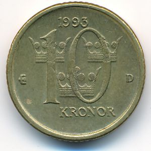 Швеция, 10 крон (1993 г.)