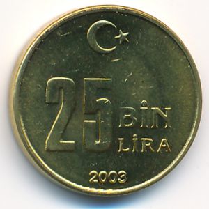 Turkey, 25000 lira, 2003