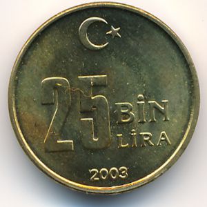 Turkey, 25000 lira, 2003