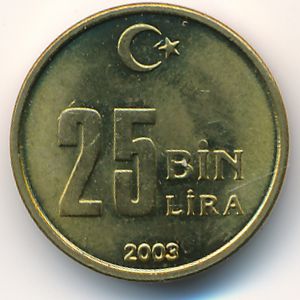 Turkey, 25000 lira, 2003