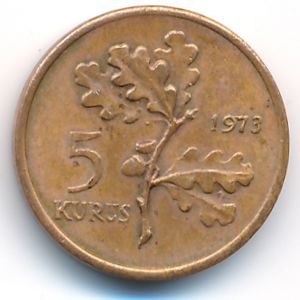 Турция, 5 куруш (1973 г.)