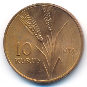 Turkey, 10 kurus, 1973