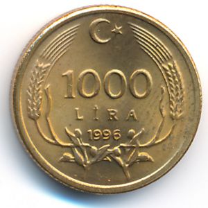 Turkey, 1000 lira, 1996