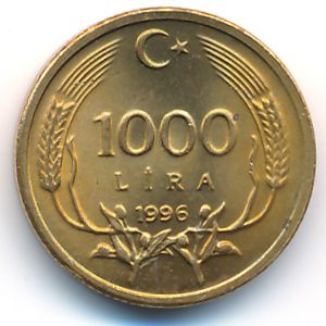 Турция, 1000 лир (1996 г.)