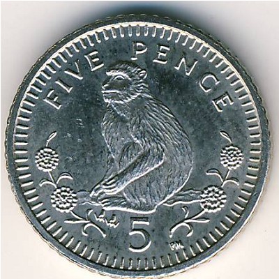 Gibraltar, 5 pence, 1998–2003