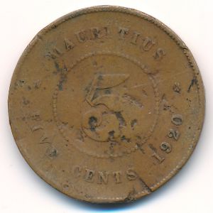 Mauritius, 5 cents, 1920