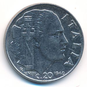 Италия, 20 чентезимо (1940 г.)