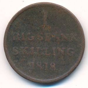 Дания, 1 ригсбанкскиллинг (1818 г.)