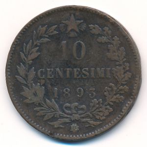 Италия, 10 чентезимо (1893 г.)