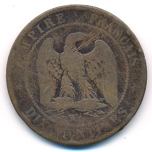 France, 10 centimes, 1855