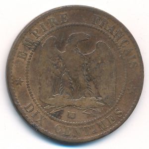 Франция, 10 сентим (1855 г.)