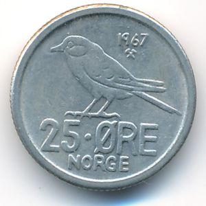 Норвегия, 25 эре (1967 г.)