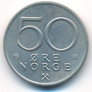Норвегия, 50 эре (1975 г.)
