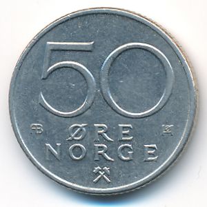 Норвегия, 50 эре (1975 г.)