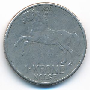 Норвегия, 1 крона (1970 г.)