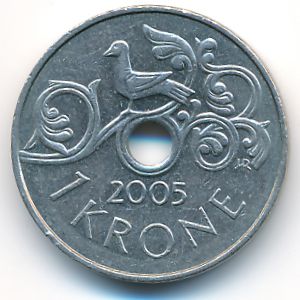 Norway, 1 krone, 2005